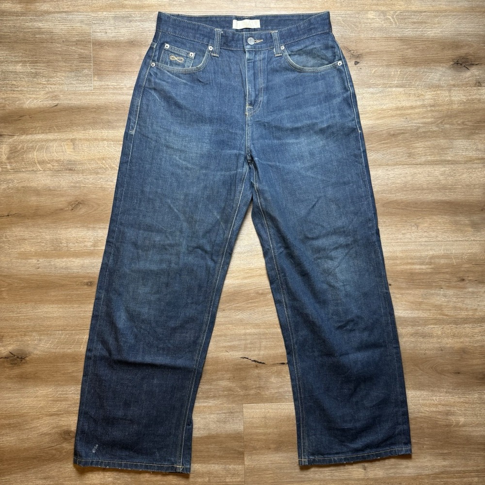 Selvedge Jeans Men 31x29 Blue Relaxed Fit Baggy Wide Leg‎ Japanese Talon Zipper